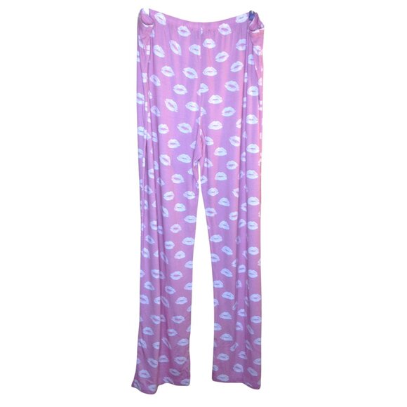 Aqua Lounge Kiss Lips Sleep Set Pajamas Loungewear XL NWT - Picture 3 of 10